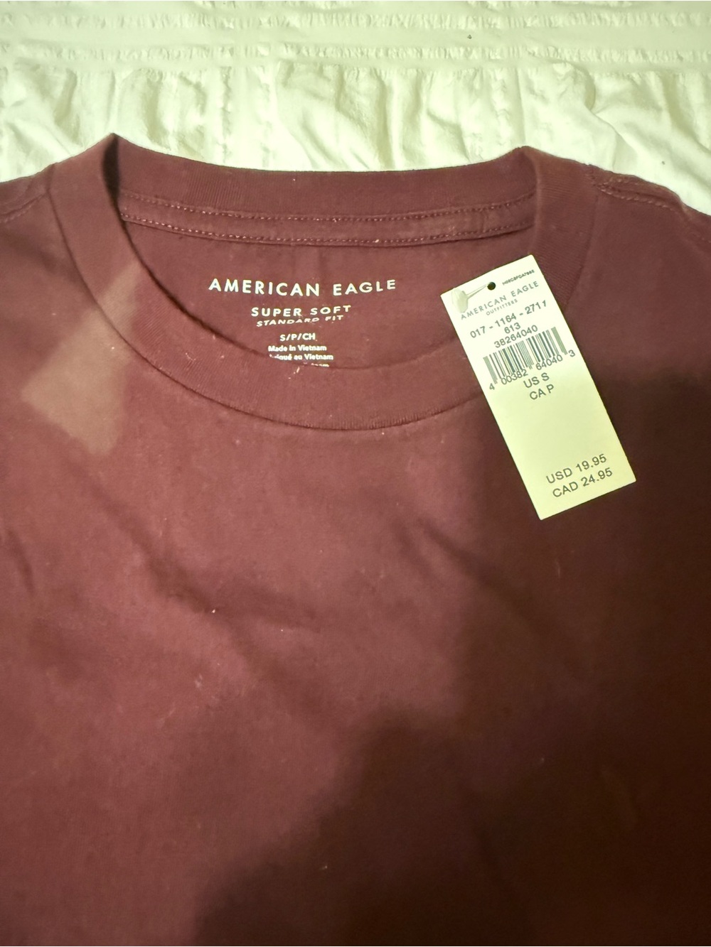 American Eagle Outfitters Men's Super Soft Crew Tee — Burgundy